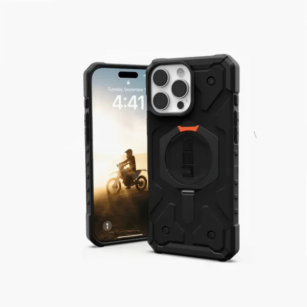 Black 支架款 適用於 iPhone 12-17 Pro Max 系列 磁吸耐衝擊保護殼 (MagSafe 手機殼)